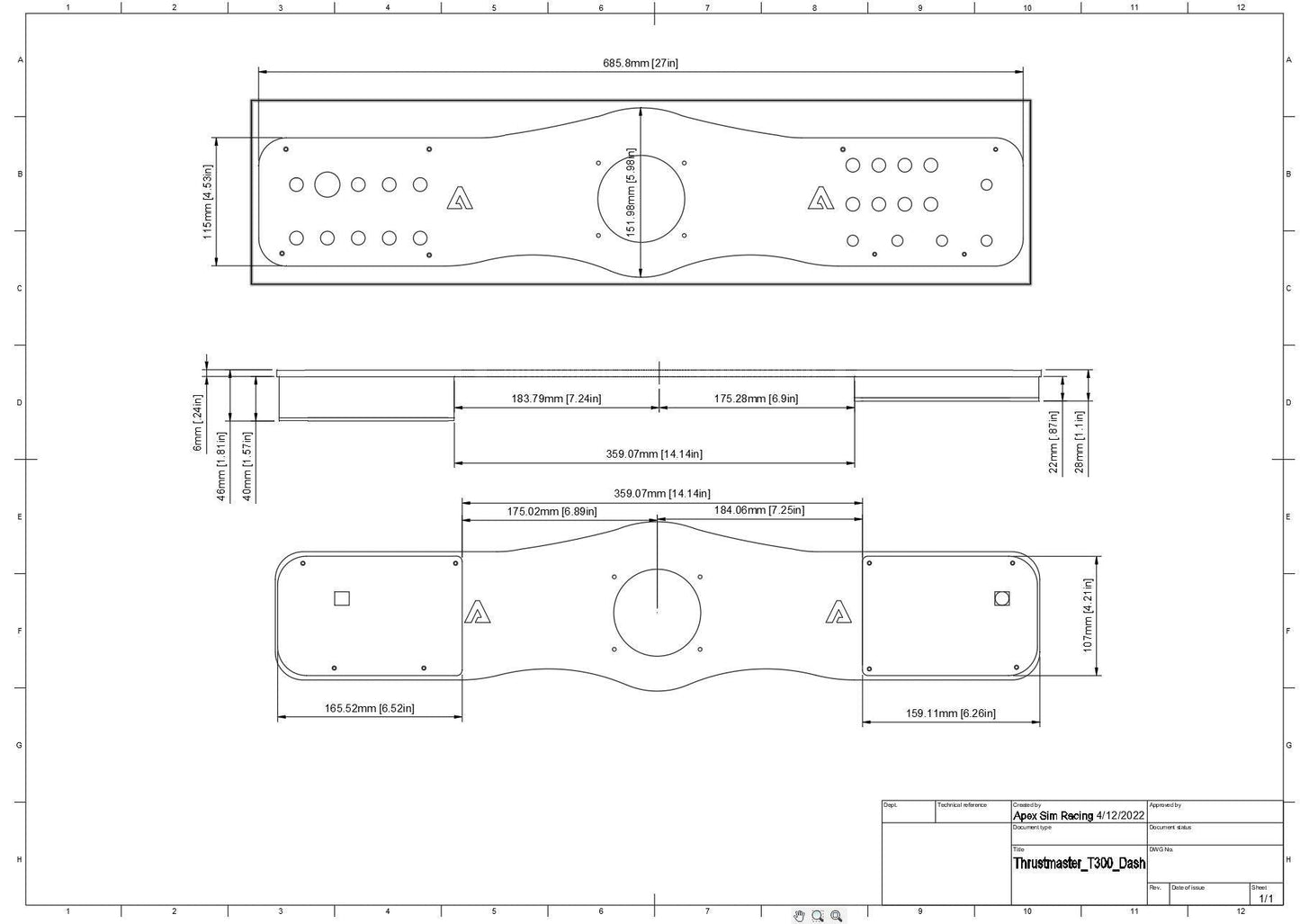 Thrustmaster T-series Dash Board