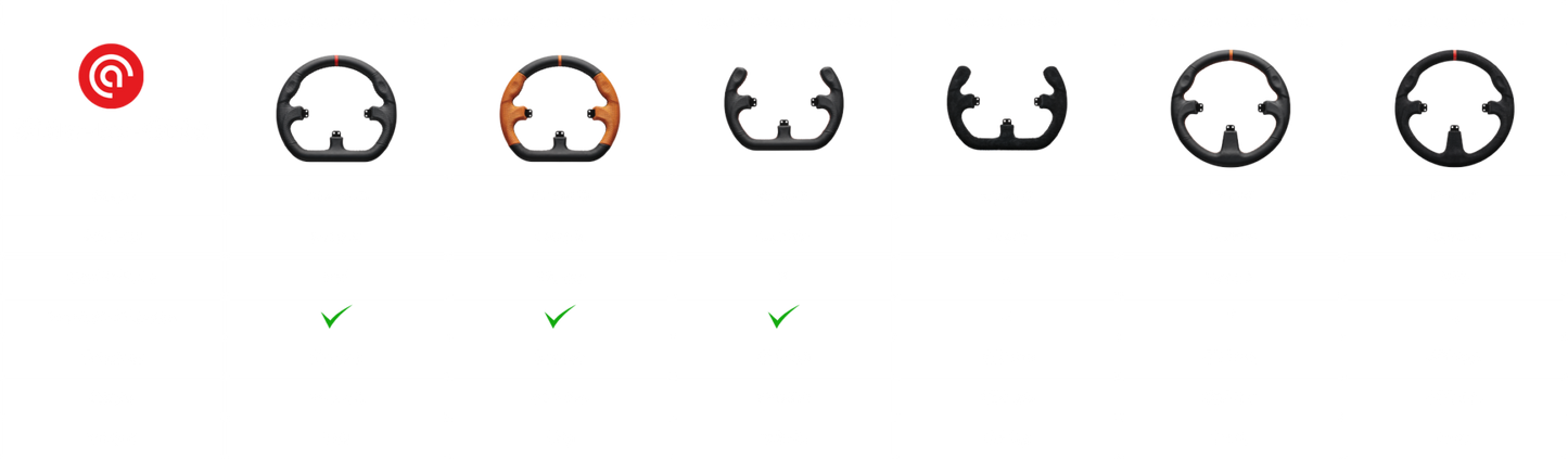 Asetek SimSports Closed D Black Leather Steering Wheel Rim