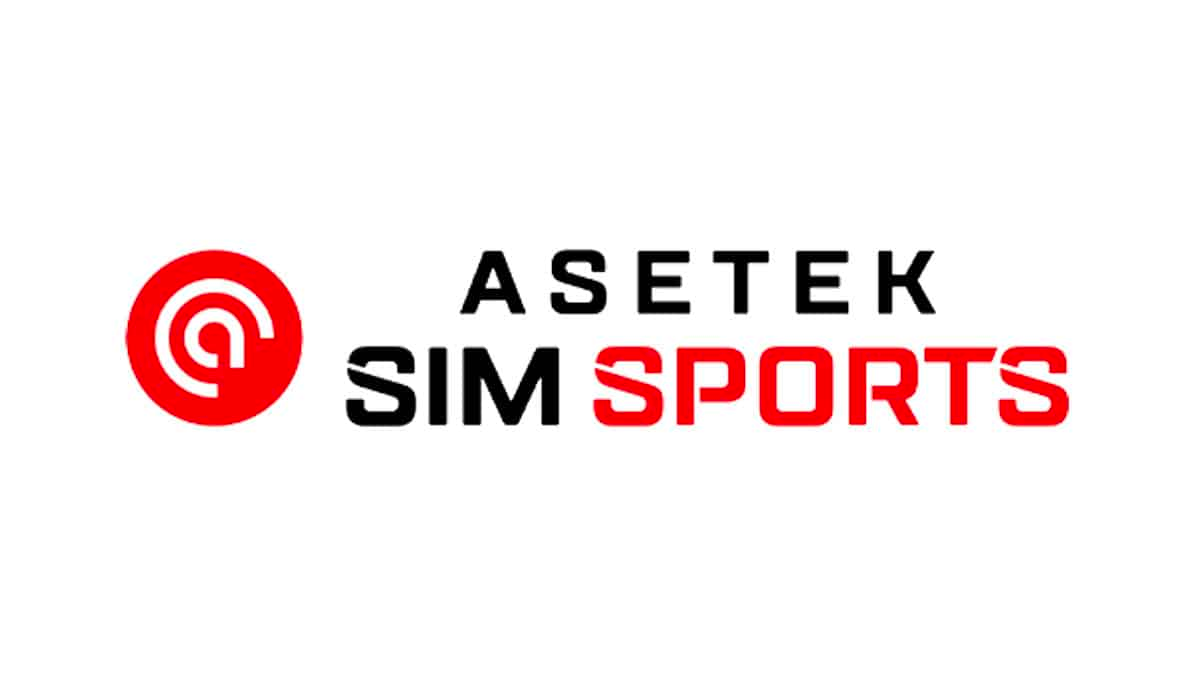 Asetek SimSports Logo Square on black canvas