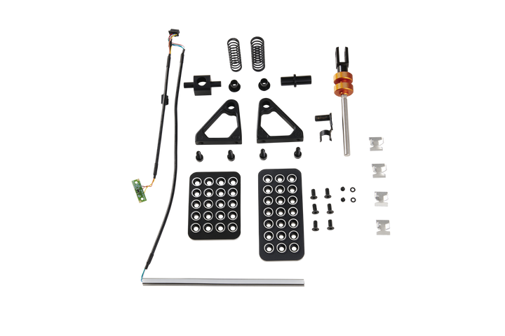 Asetek SimSports La Prima to Forte Pedal Upgrade Kit Disassembled On The Floor