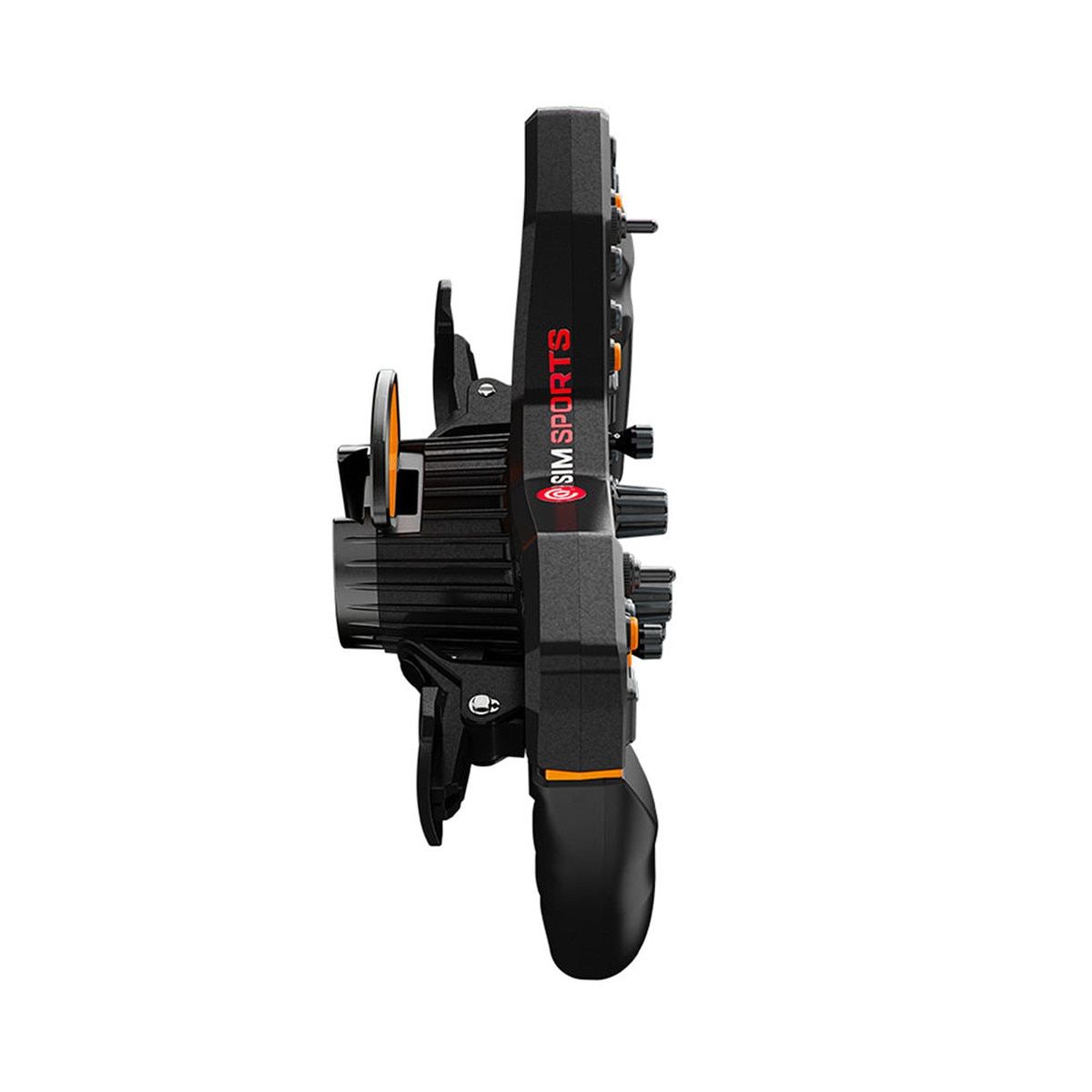 Side profile of the Asetek Forte Formula Wheel showing slim carbon fiber structure