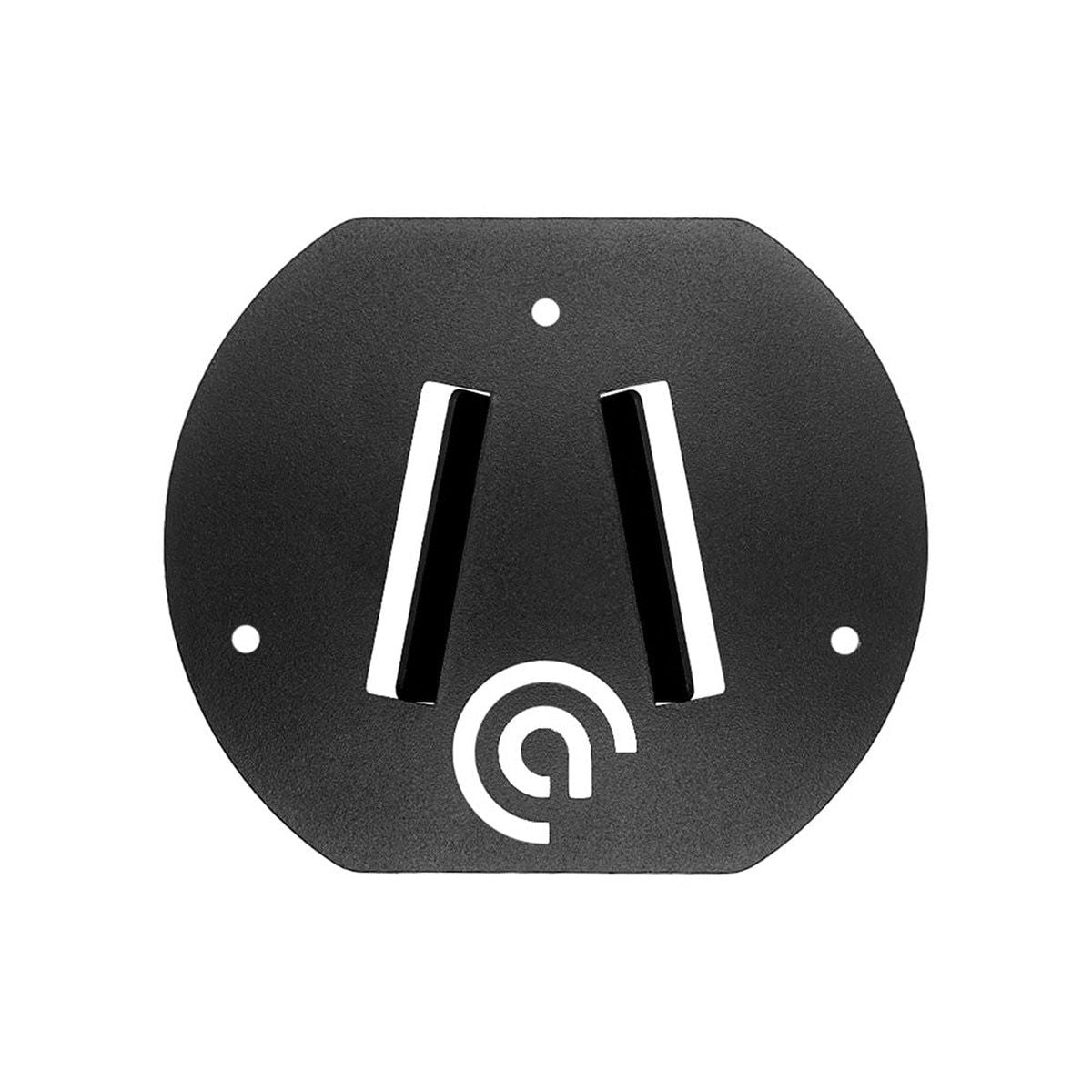 Front view of Asetek SimSports steering wheel mount with clear bracket layout